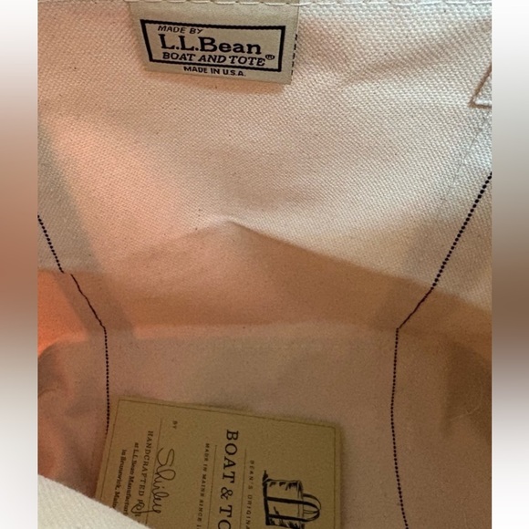 L.L. Bean Canvas Boat And Tote with Green Trim - Picture 5 of 13